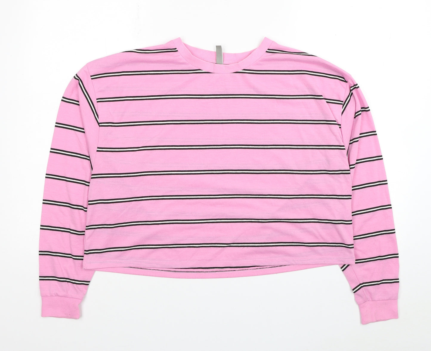 ASOS Womens Pink Striped Polyester Pullover Sweatshirt Size 12 Pullover