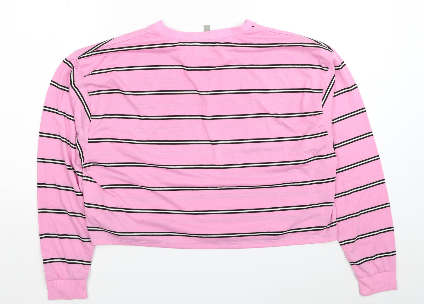 ASOS Womens Pink Striped Polyester Pullover Sweatshirt Size 12 Pullover