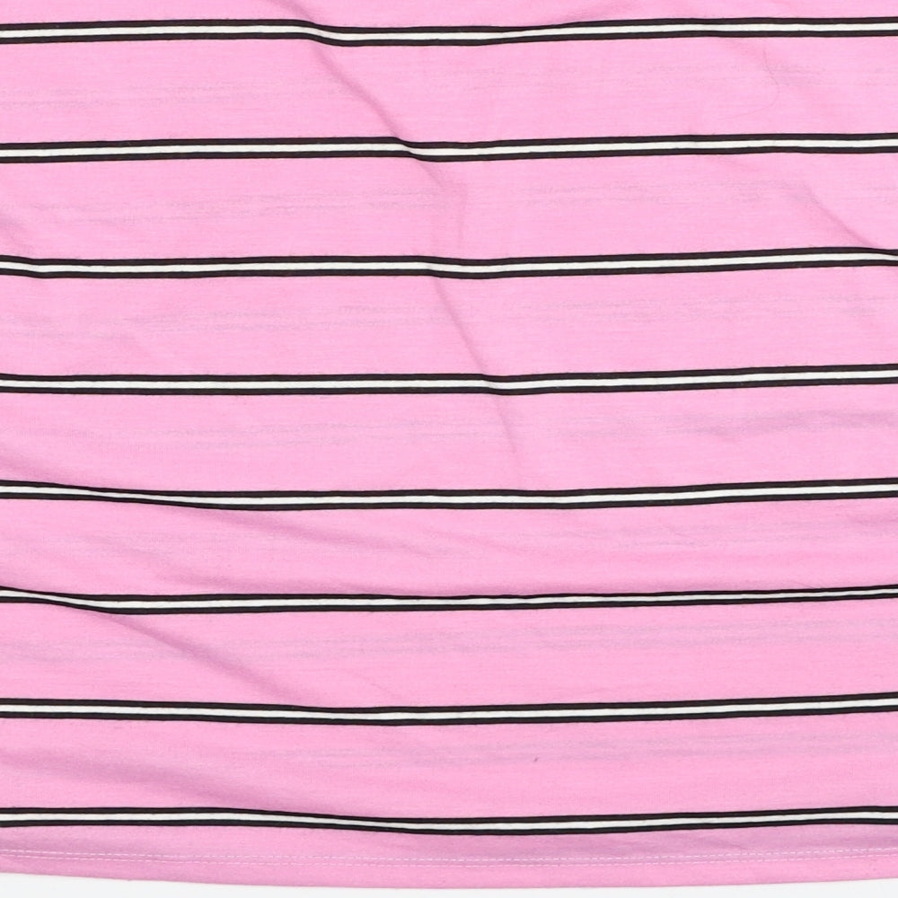 ASOS Womens Pink Striped Polyester Pullover Sweatshirt Size 12 Pullover