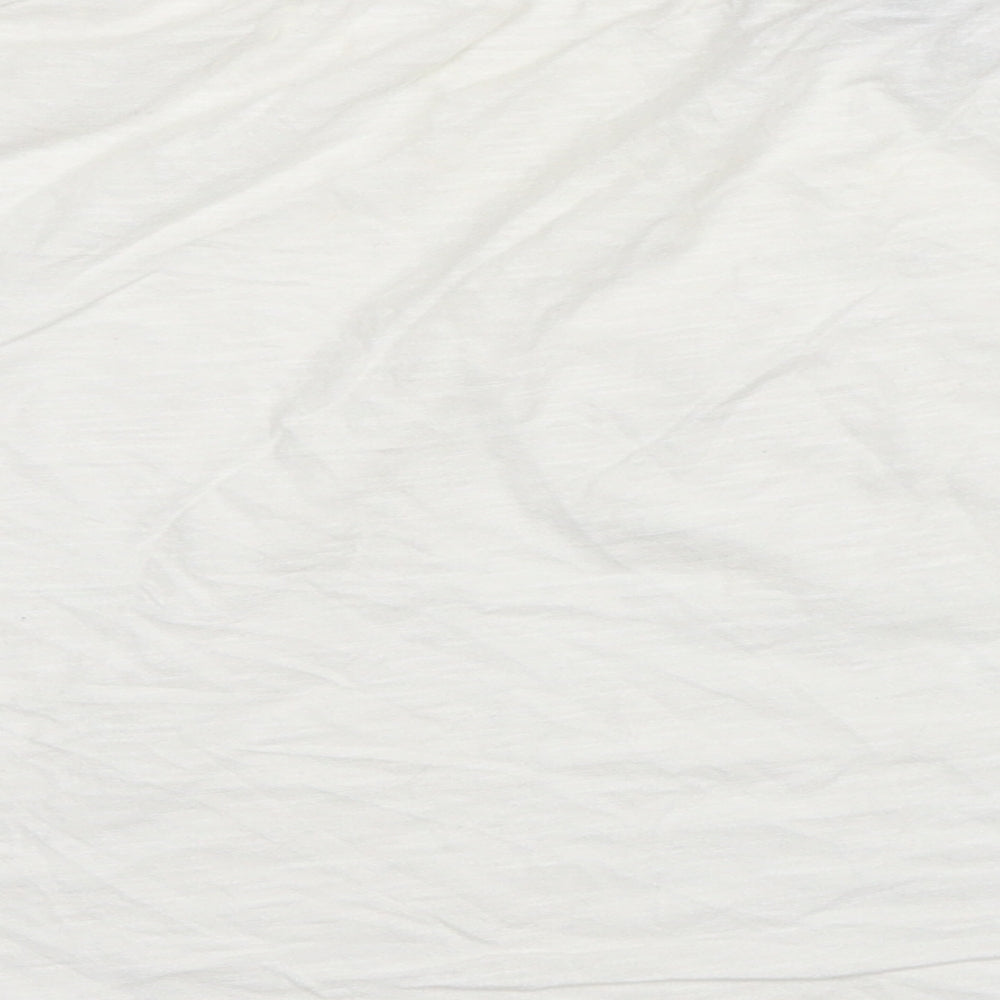 Primark Womens White Cotton Basic T-Shirt Size 16 Boat Neck