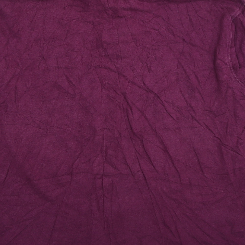 Cotton Traders Mens Purple Collared Cotton Pullover Jumper Size L