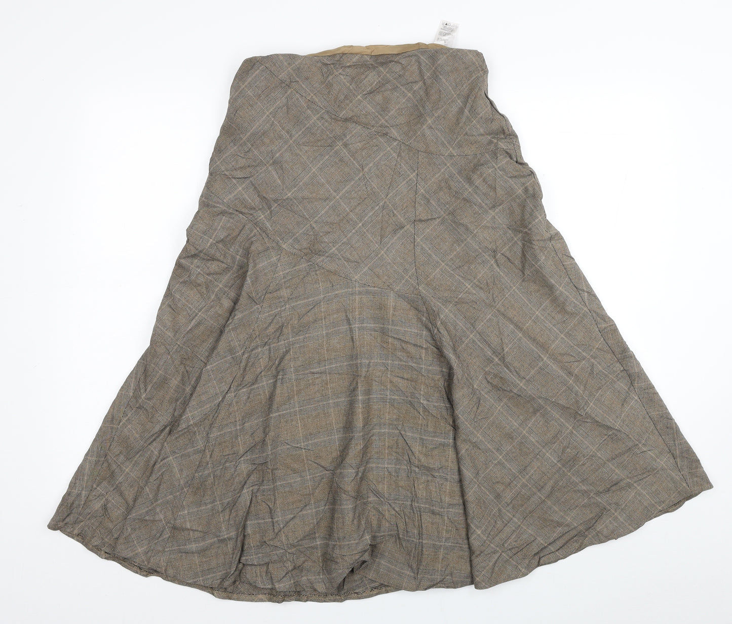 Marks and Spencer Womens Brown Plaid Polyester Swing Skirt Size 10
