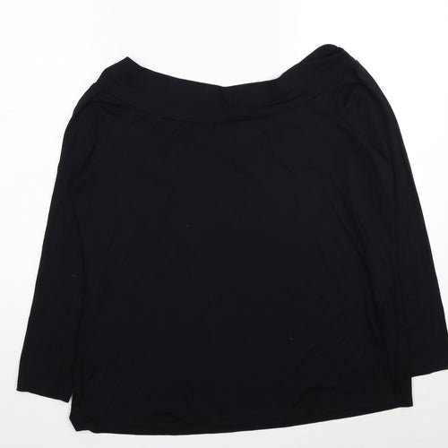 Capsule Womens Black Polyester Basic Blouse Size 22 V-Neck