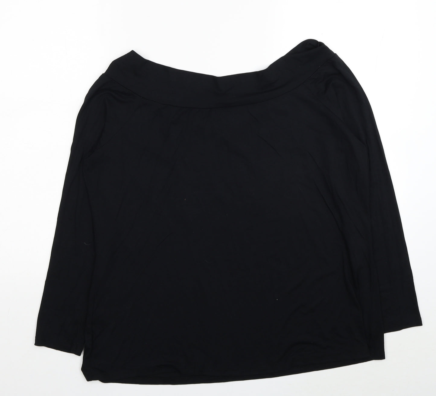 Capsule Womens Black Polyester Basic Blouse Size 22 V-Neck