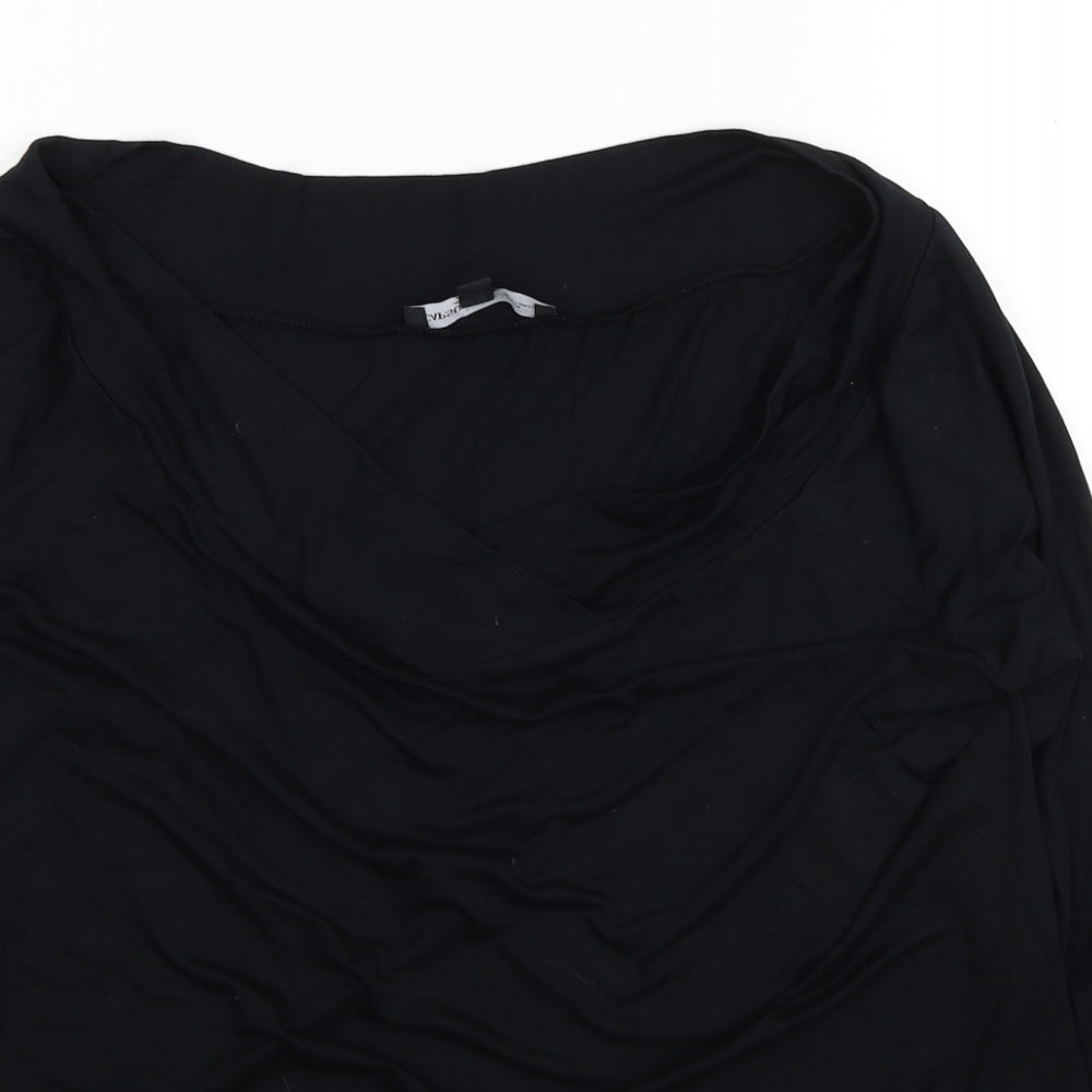 Capsule Womens Black Polyester Basic Blouse Size 22 V-Neck