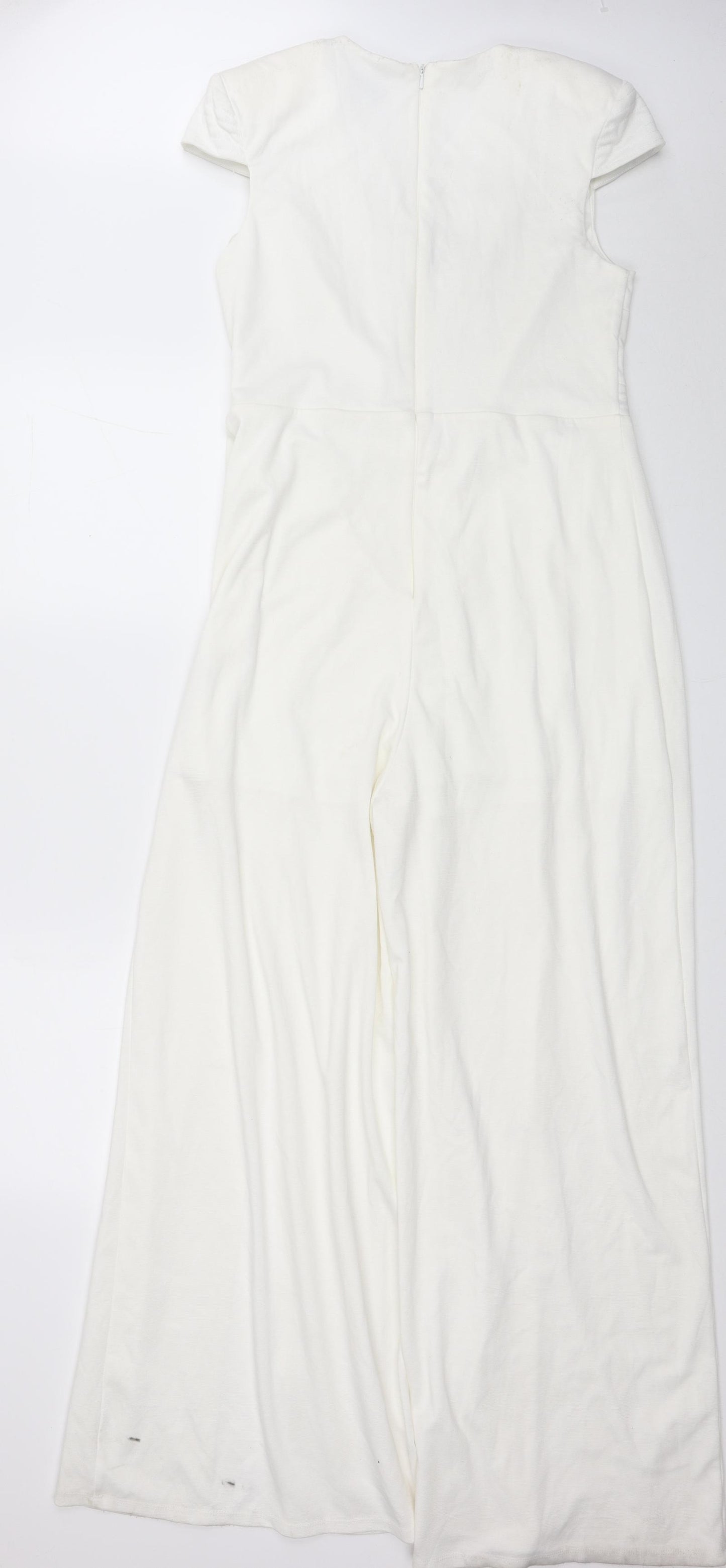River Island Womens White Polyester Jumpsuit One-Piece Size 14 L30 in Zip