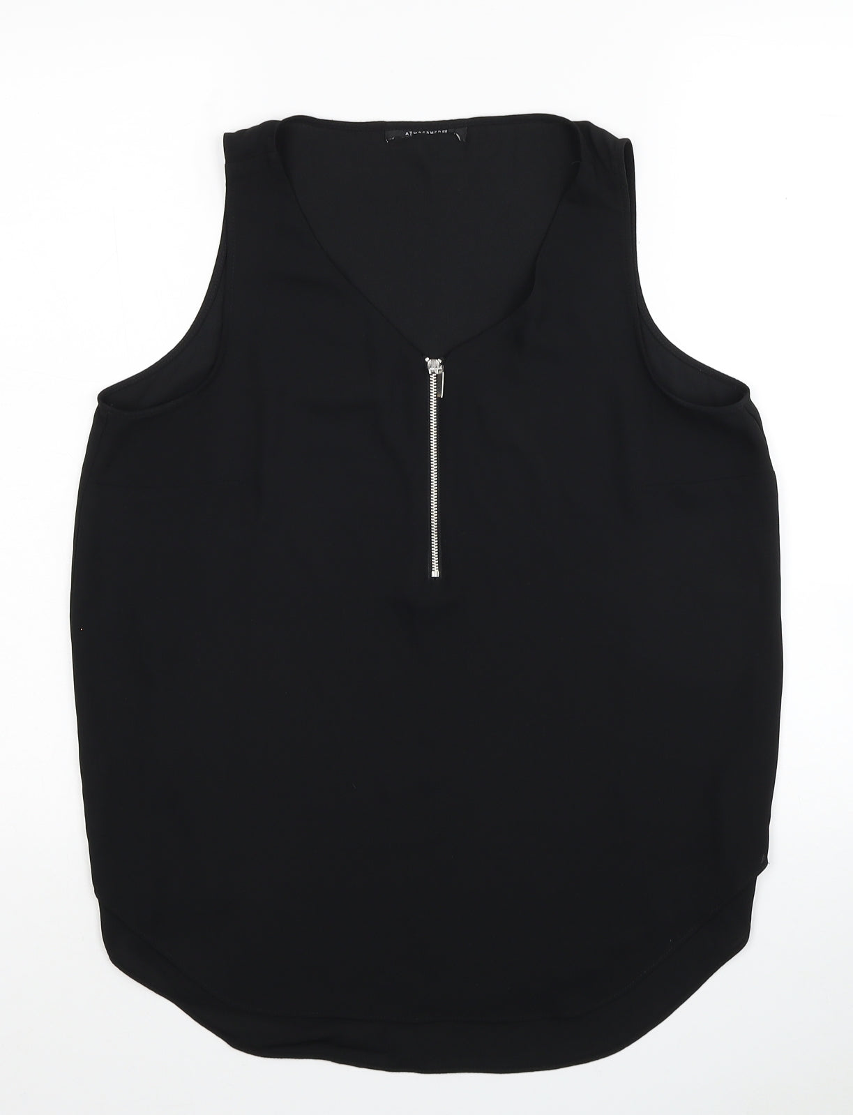 Primark Womens Black Polyester Basic Tank Size 12 Scoop Neck