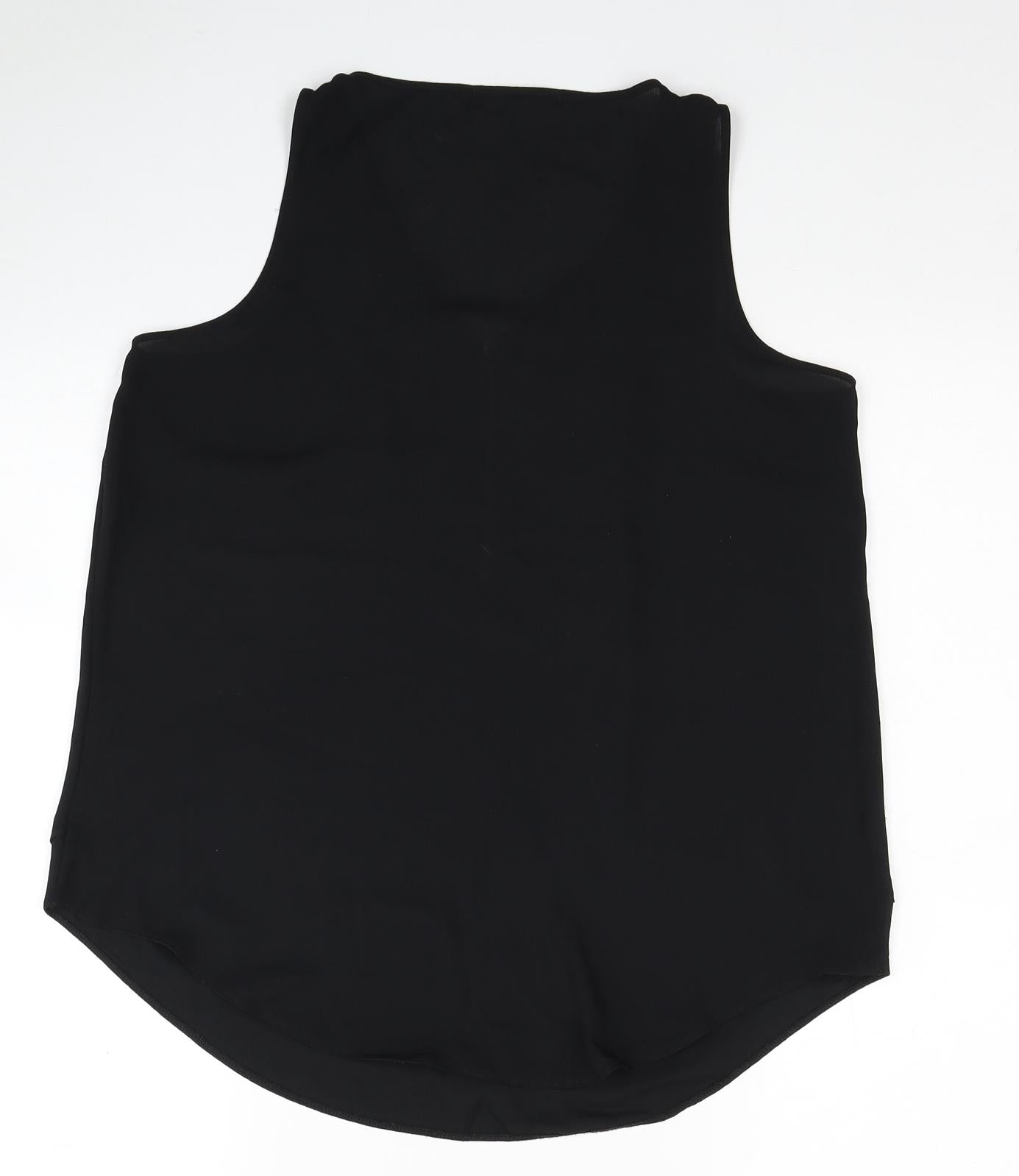 Primark Womens Black Polyester Basic Tank Size 12 Scoop Neck