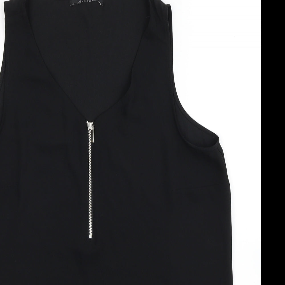 Primark Womens Black Polyester Basic Tank Size 12 Scoop Neck