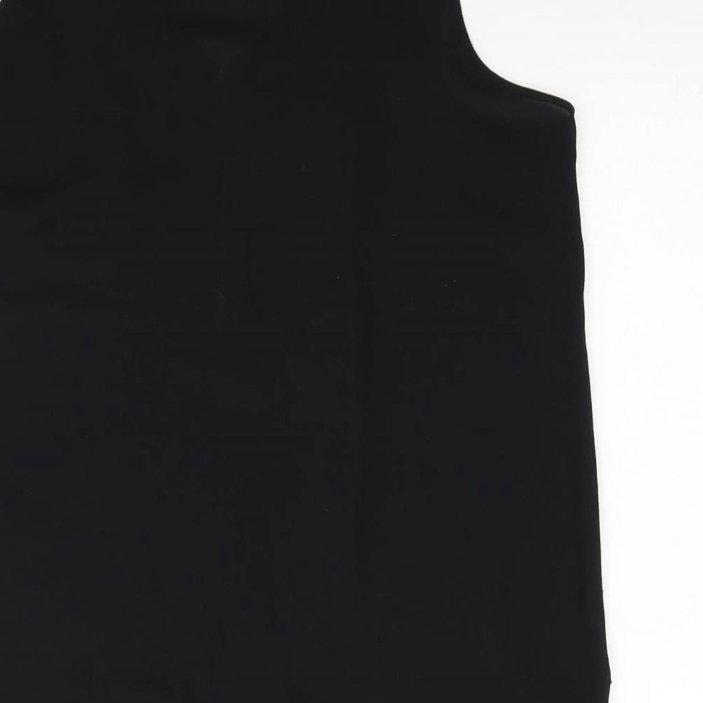 Primark Womens Black Polyester Basic Tank Size 12 Scoop Neck