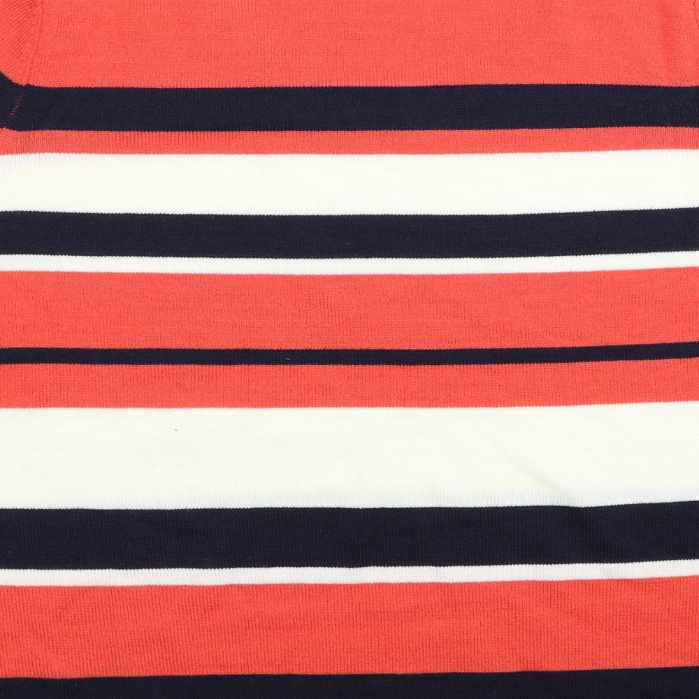 Papaya Womens Multicoloured Striped Acrylic Basic T-Shirt Size 18 Round Neck