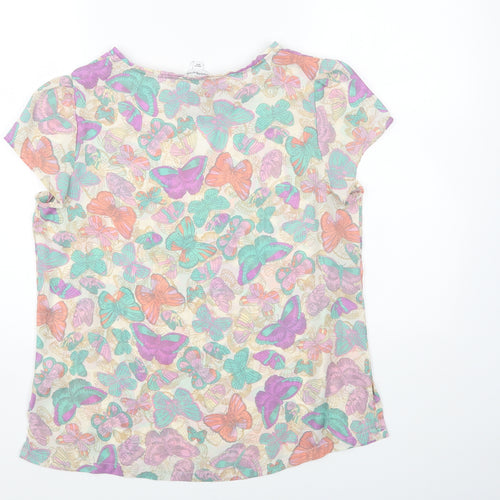 Wardrobe Womens Multicoloured Geometric Polyester Basic Blouse Size 12 Round Neck - Butterflies
