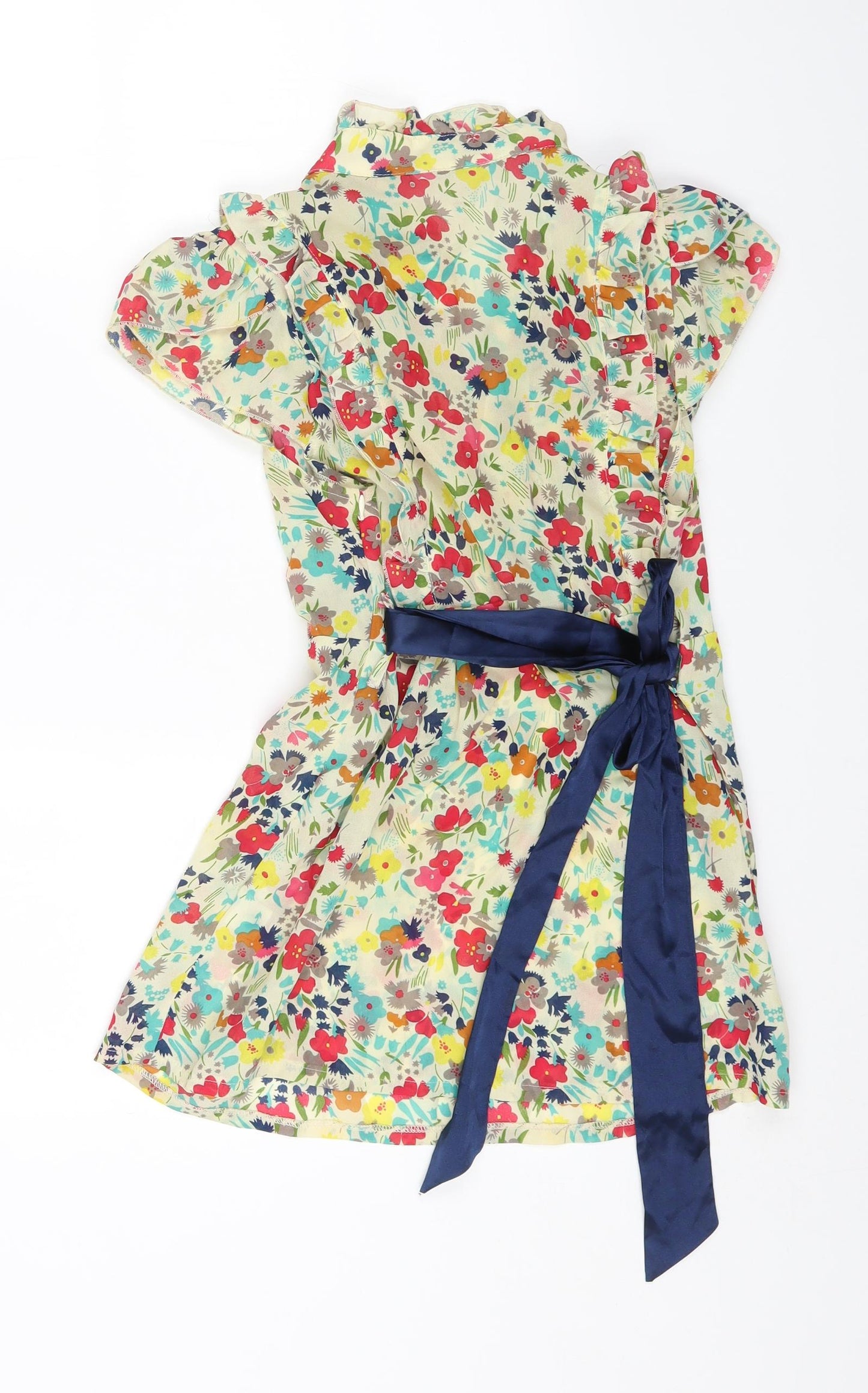 ValleyGirl Womens Multicoloured Floral Polyester Basic Blouse Size 10 V-Neck