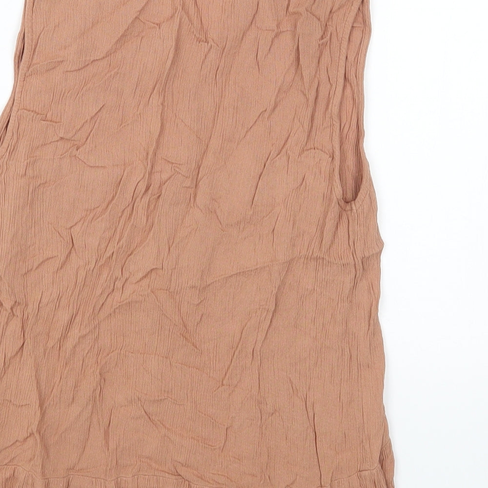 Primark Womens Beige Viscose Basic Blouse Size 12 V-Neck