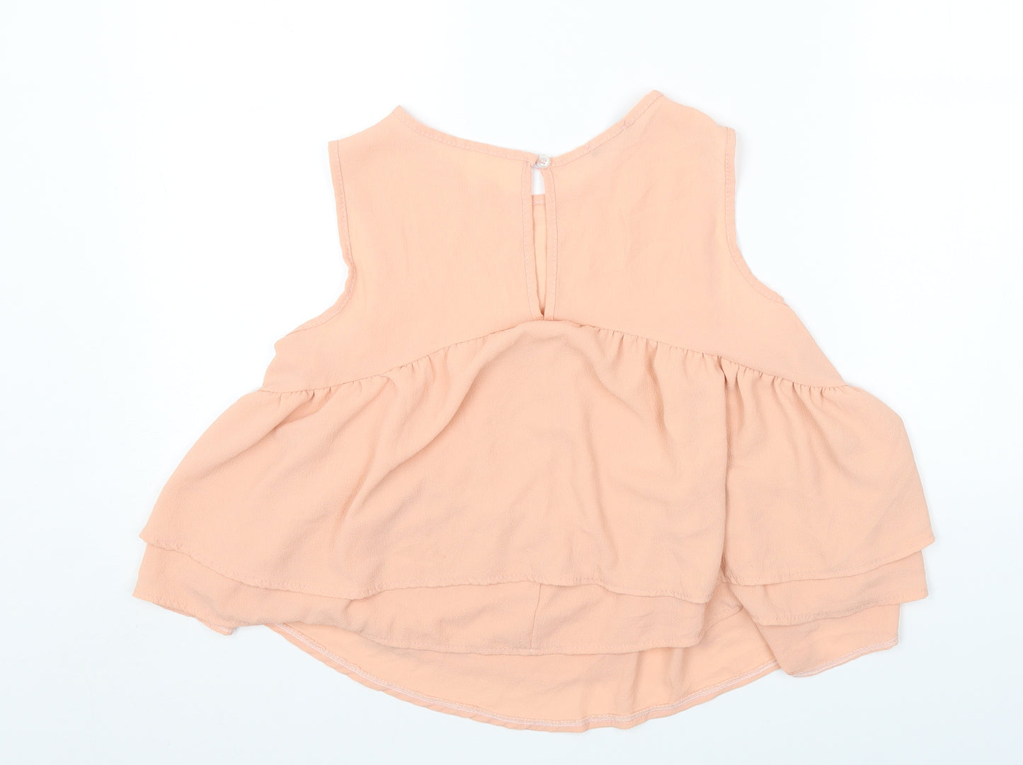 Boohoo Womens Pink Polyester Cropped Tank Size 8 Round Neck