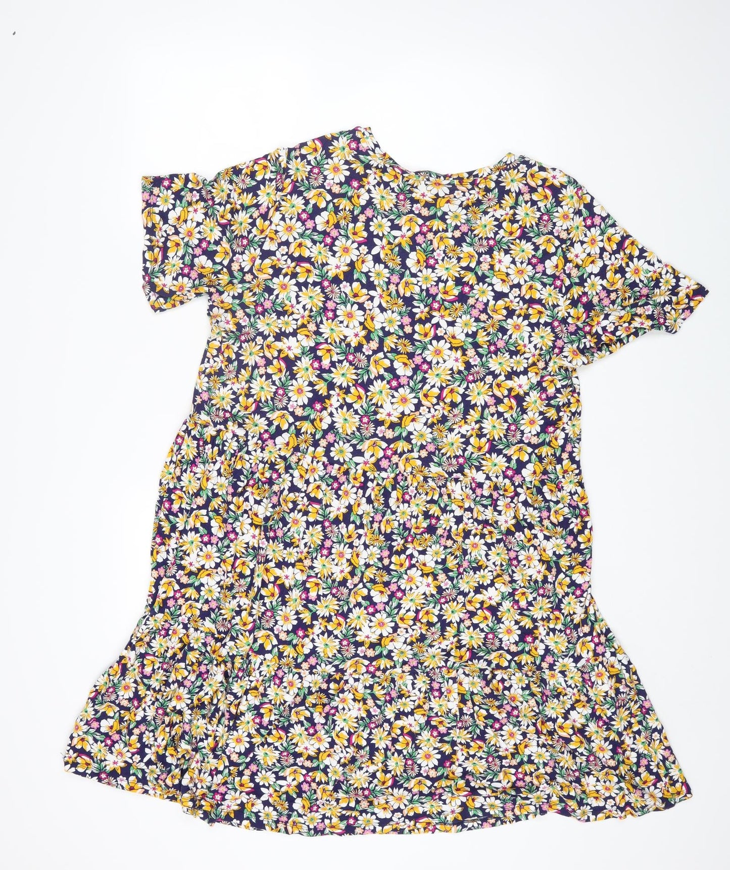 F&F Womens Multicoloured Floral Viscose A-Line Size 20 Round Neck Pullover