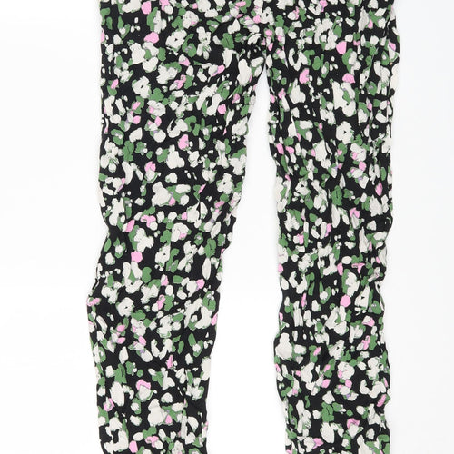 Papaya Womens Multicoloured Geometric Viscose Trousers Size 12 L24 in Regular Drawstring
