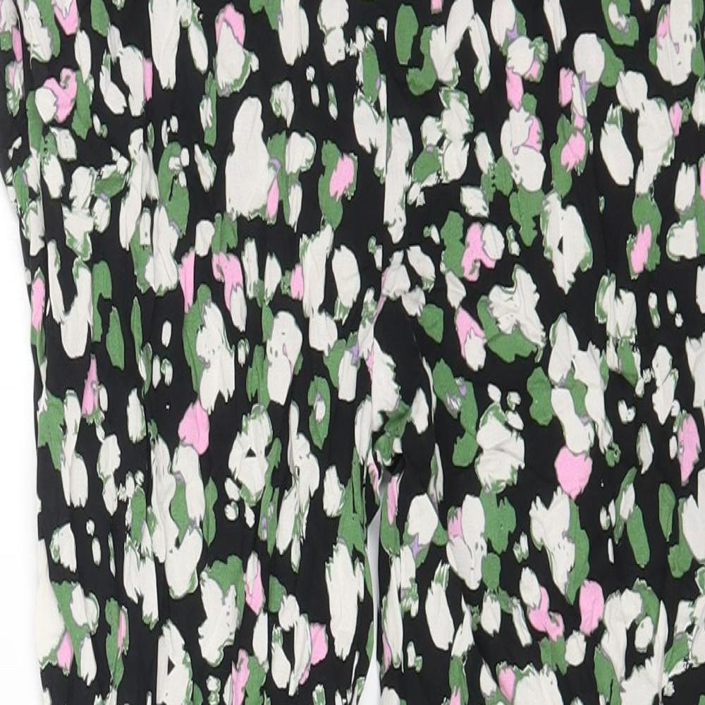 Papaya Womens Multicoloured Geometric Viscose Trousers Size 12 L24 in Regular Drawstring