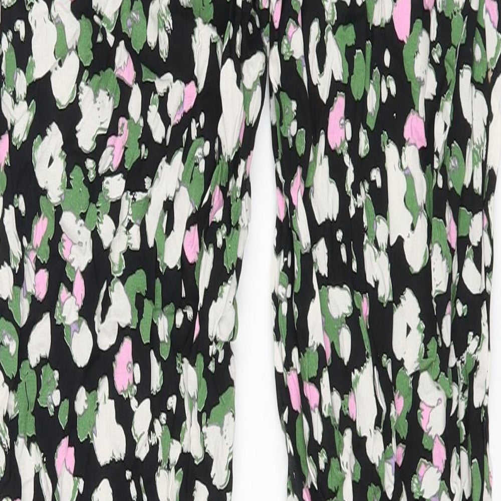Papaya Womens Multicoloured Geometric Viscose Trousers Size 12 L24 in Regular Drawstring