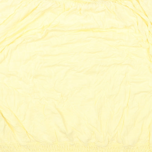 LASCANA Womens Yellow Viscose Jersey T-Shirt Size 14 Off the Shoulder