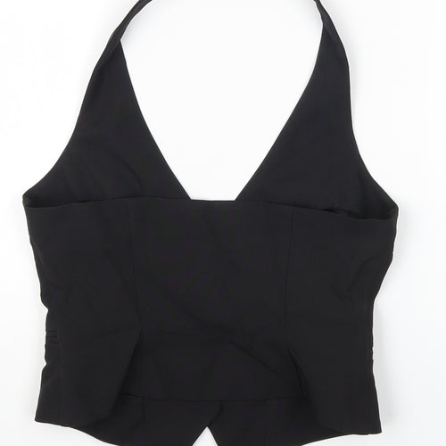 ASOS Womens Black Polyester Cropped Tank Size 8 Halter