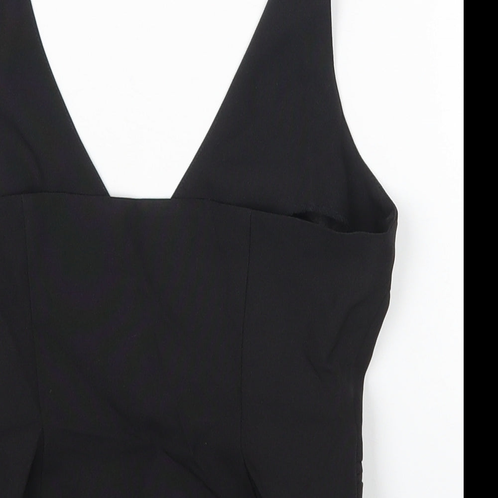 ASOS Womens Black Polyester Cropped Tank Size 8 Halter