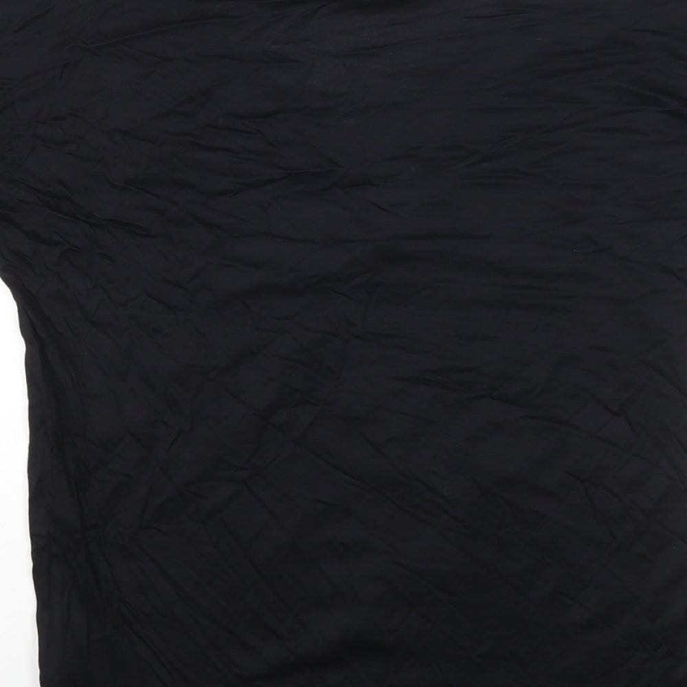 Marks and Spencer Womens Black Viscose Jersey T-Shirt Size 6 V-Neck