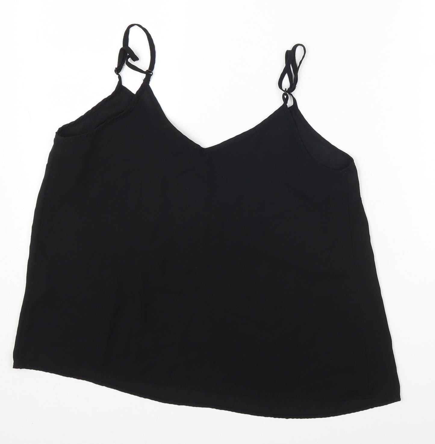 Primark Womens Black Polyester Camisole Tank Size 14 V-Neck
