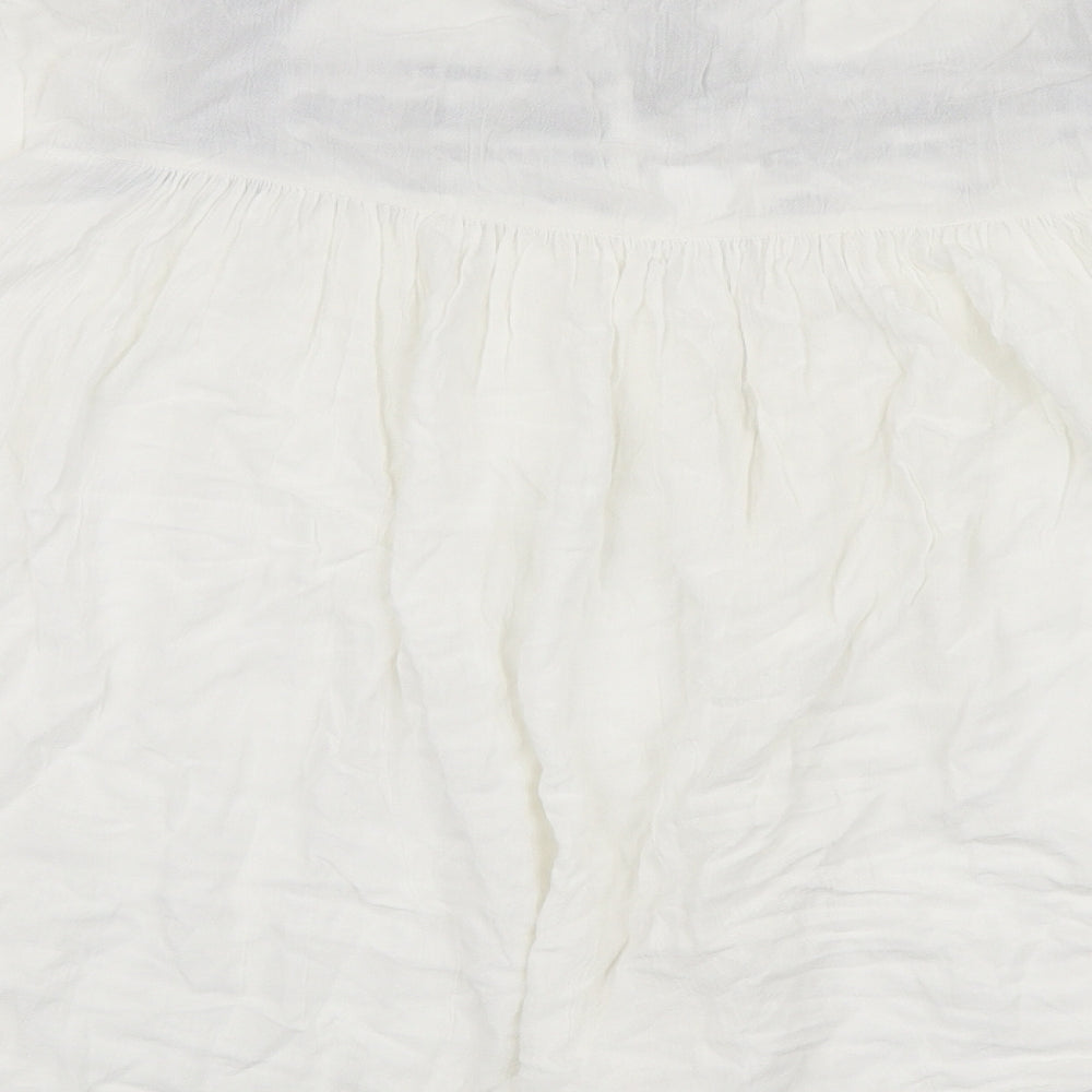 Select Womens White Viscose Basic Blouse Size 16 Round Neck