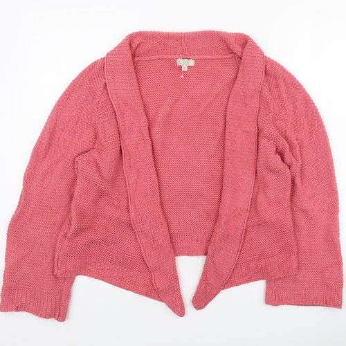 Amanti Womens Pink V-Neck Acrylic Cardigan Jumper Size M