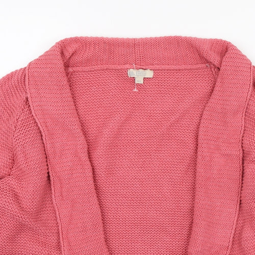 Amanti Womens Pink V-Neck Acrylic Cardigan Jumper Size M