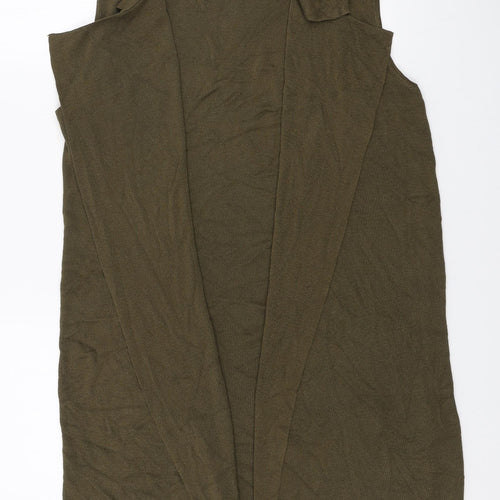Marks and Spencer Womens Green Collared Viscose Cardigan Jumper Size 8