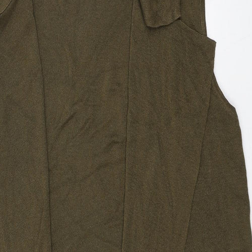 Marks and Spencer Womens Green Collared Viscose Cardigan Jumper Size 8