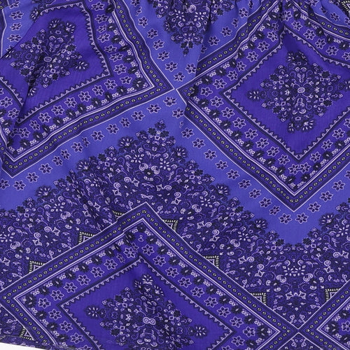 F&F Womens Purple Geometric Polyester Basic Blouse Size 12 Off the Shoulder