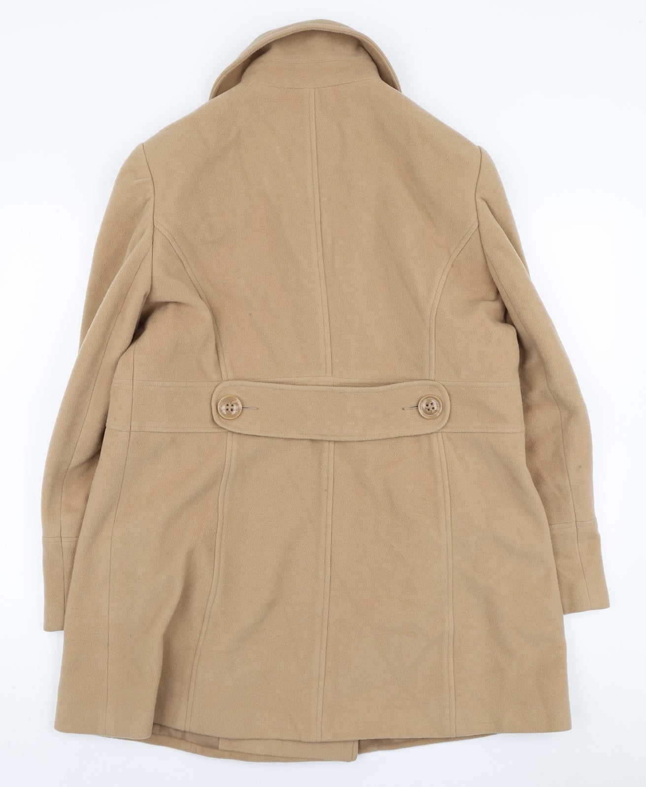 BHS Womens Beige Pea Coat Coat Size 18 Button