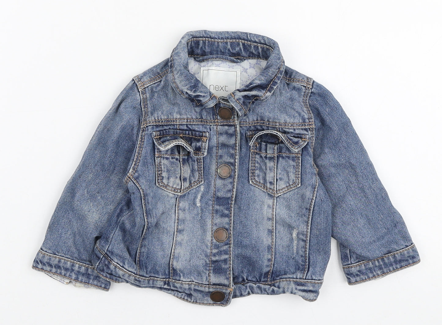 NEXT Girls Blue Jacket Size 6-9 Months Snap