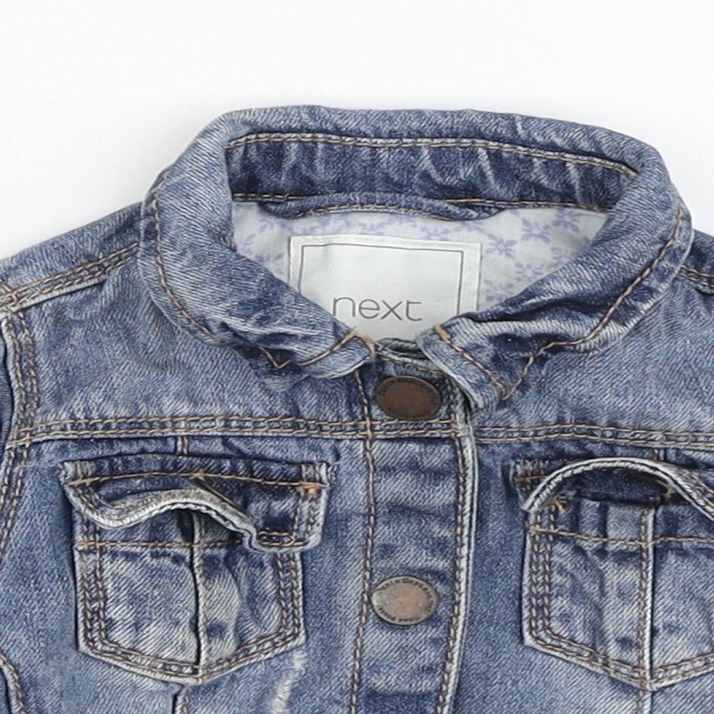 NEXT Girls Blue Jacket Size 6-9 Months Snap