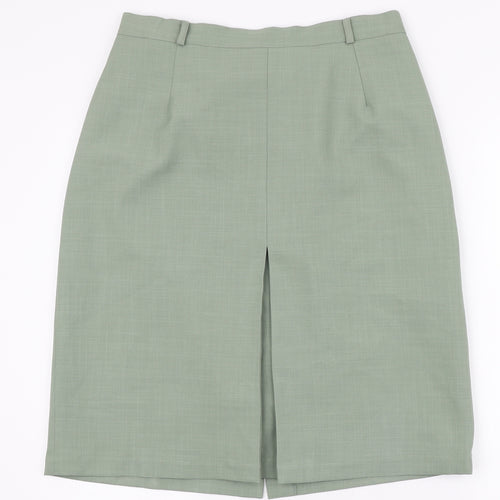 Bonmarché Womens Green Polyester Straight & Pencil Skirt Zip