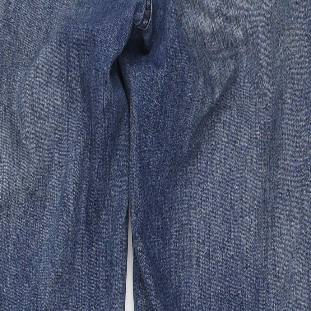 River Island Womens Blue Cotton Boyfriend Jeans Size 10 L25 in Regular Zip