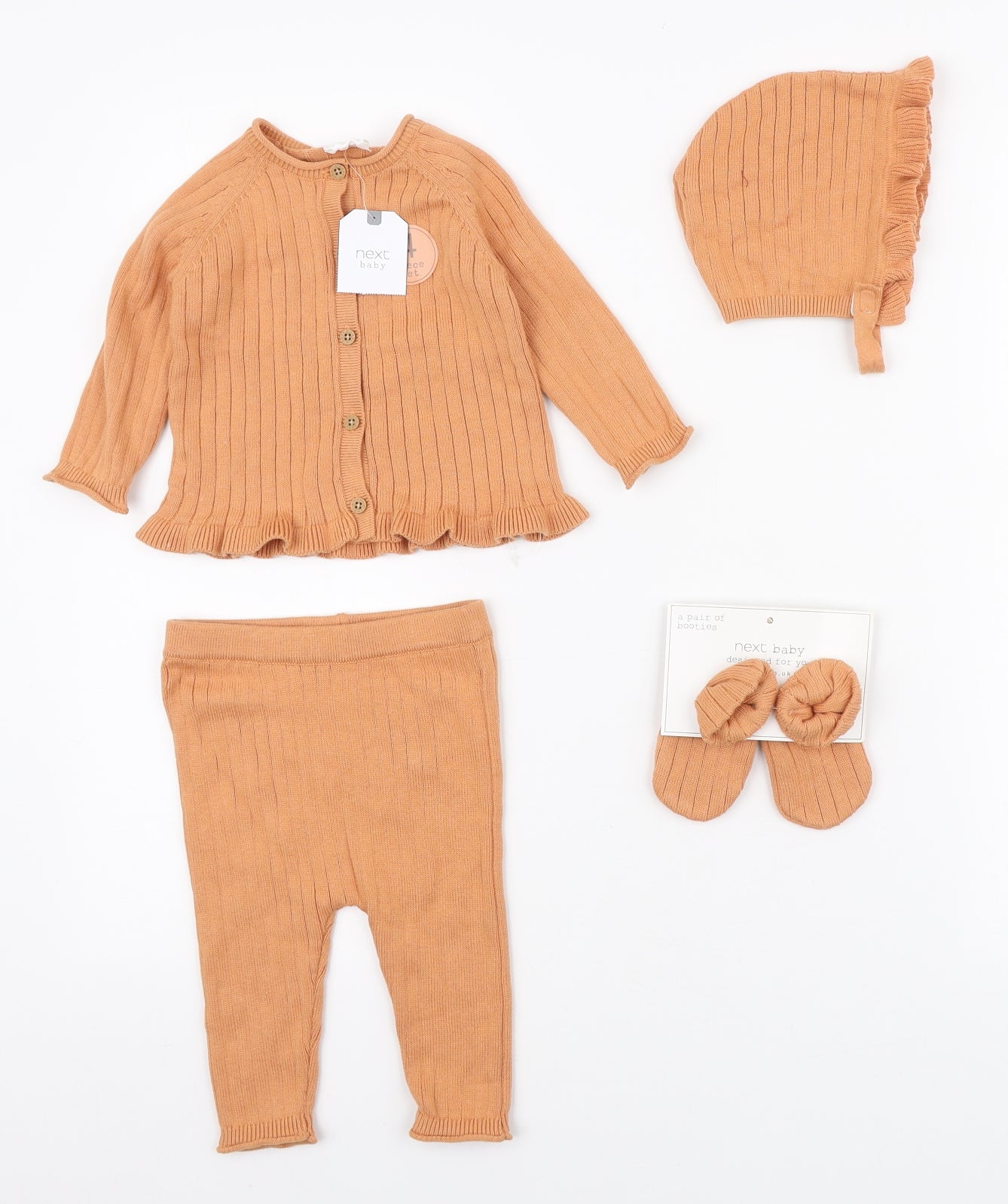 NEXT Girls Orange Cotton Trousers Set Outfit/Set Size 3-6 Months Pullover