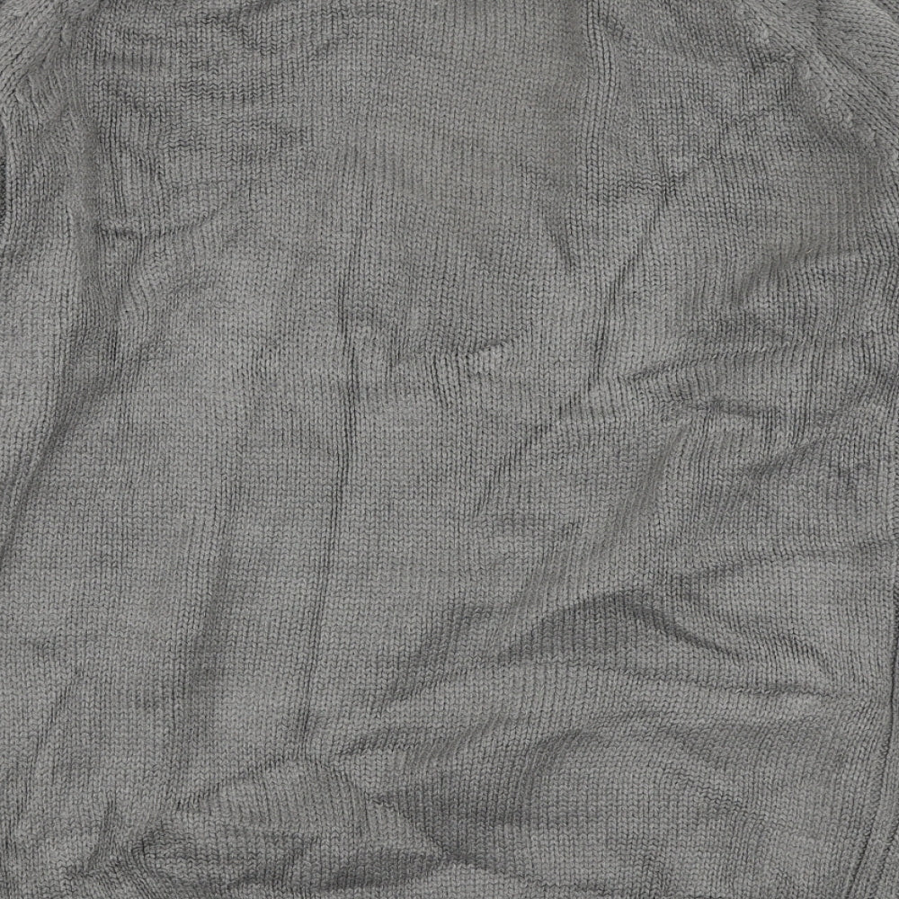 EWM Mens Grey Round Neck Acrylic Pullover Jumper Size XL