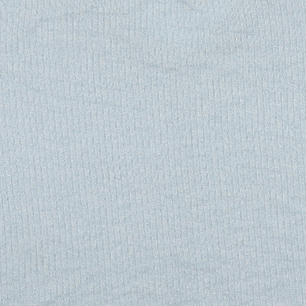 TU Womens Blue Viscose Basic T-Shirt Size 14 V-Neck