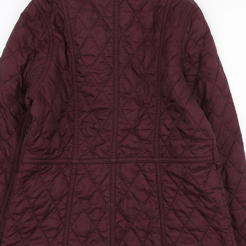 Barbour Girls Purple Quilted Jacket Size 10-11 Years Button