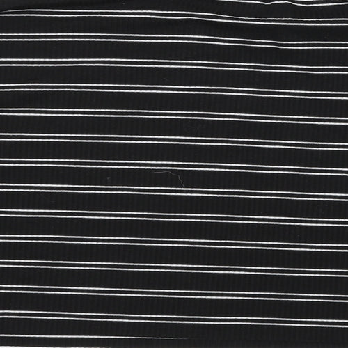 ROMWE Womens Black Striped Polyester Pullover Sweatshirt Size S Pullover