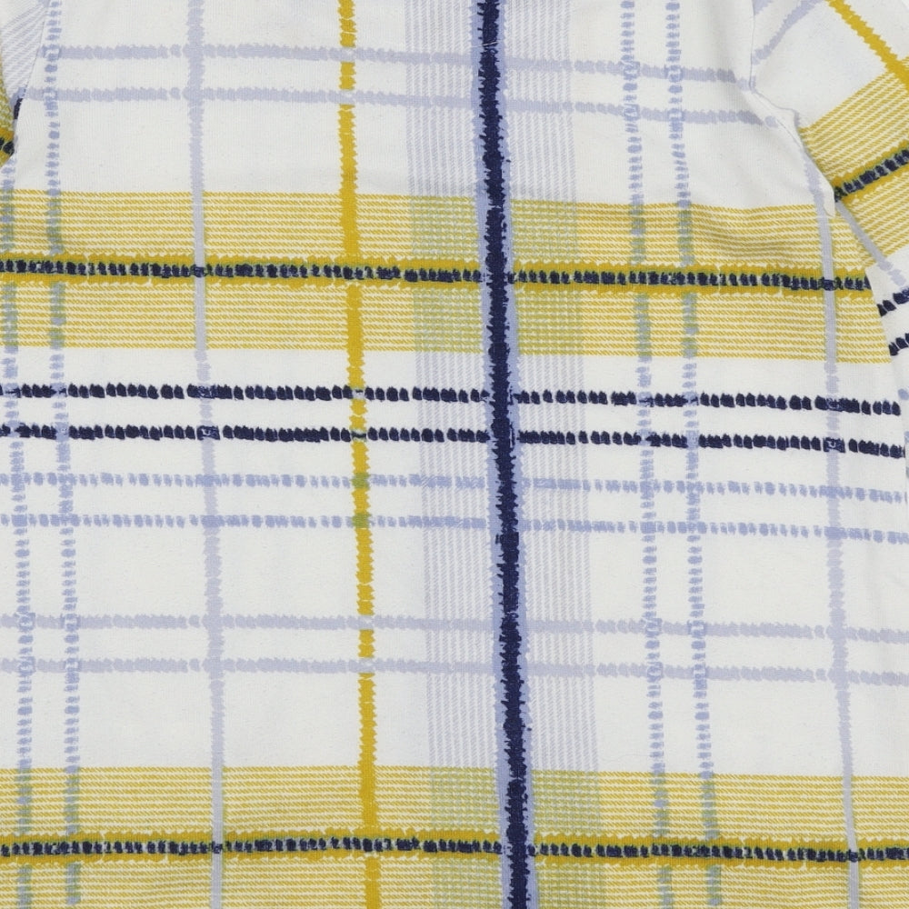 Love Leisure Womens White Plaid Polyester Tunic Sweatshirt Size 12 Pullover