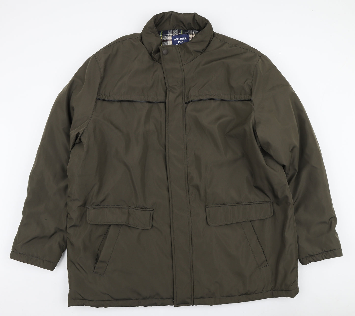 Premier Man Mens Green Quilted Jacket Size 2XL Zip