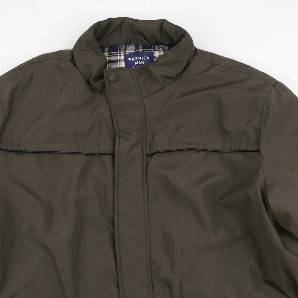 Premier Man Mens Green Quilted Jacket Size 2XL Zip