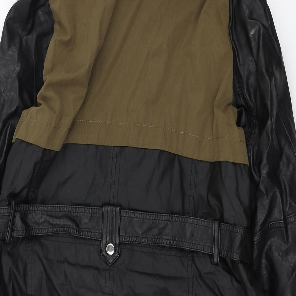 River Island Womens Black Parka Coat Size 14 Zip