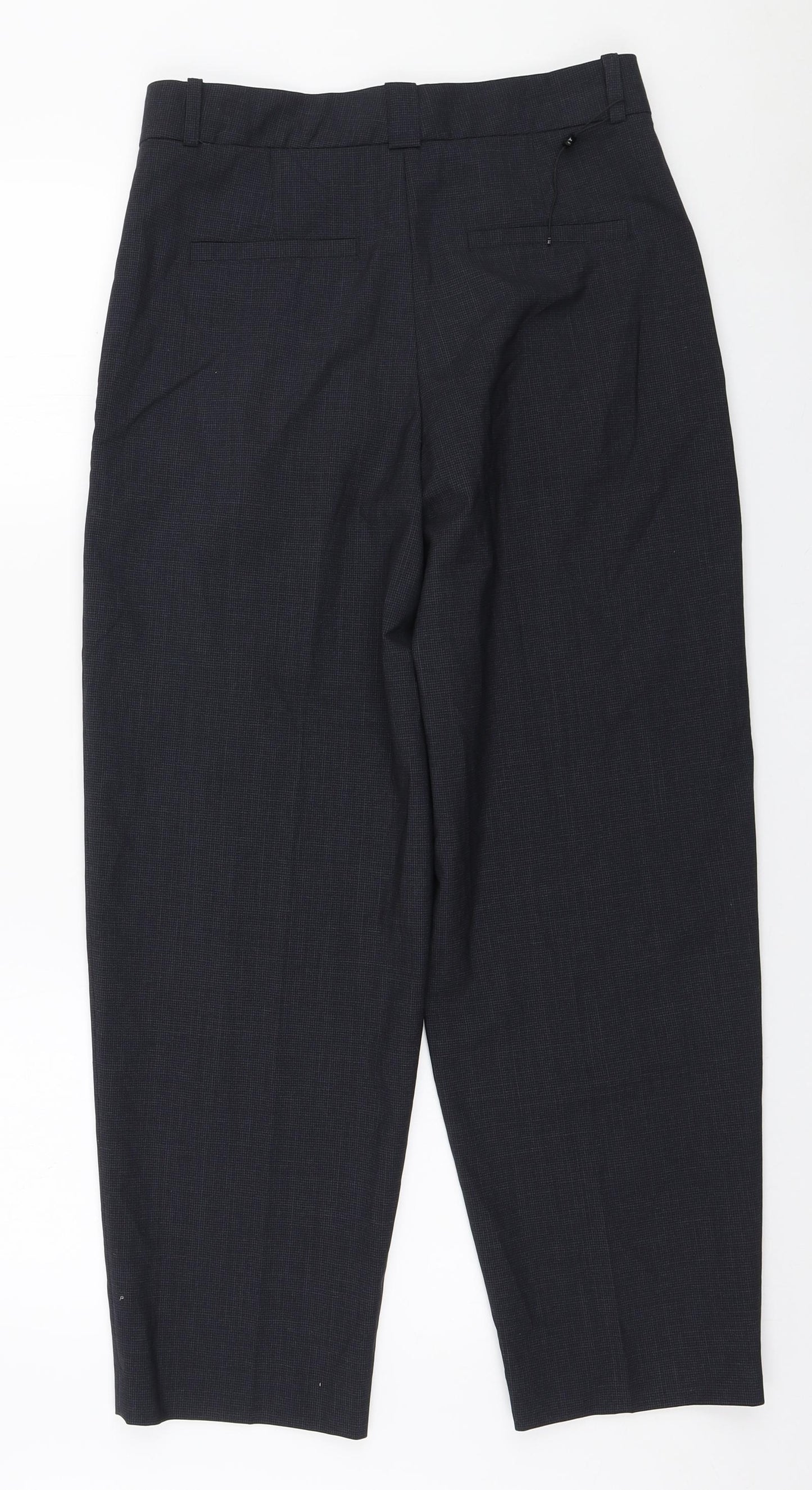 Massimo Dutti Womens Blue Viscose Trousers Size 10 L26 in Regular Zip