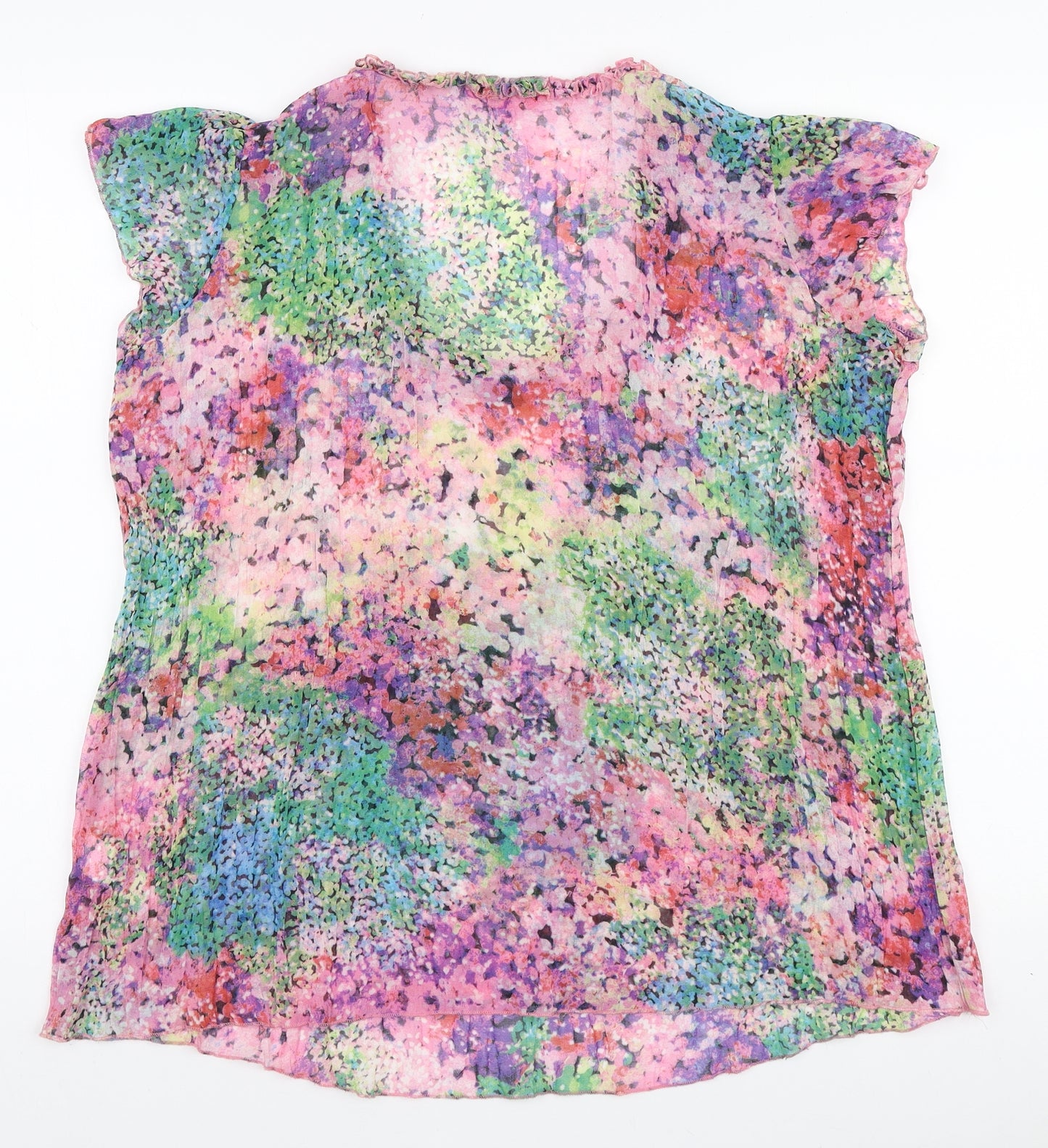 Together Womens Multicoloured Floral Polyester Basic Blouse Size 14 V-Neck